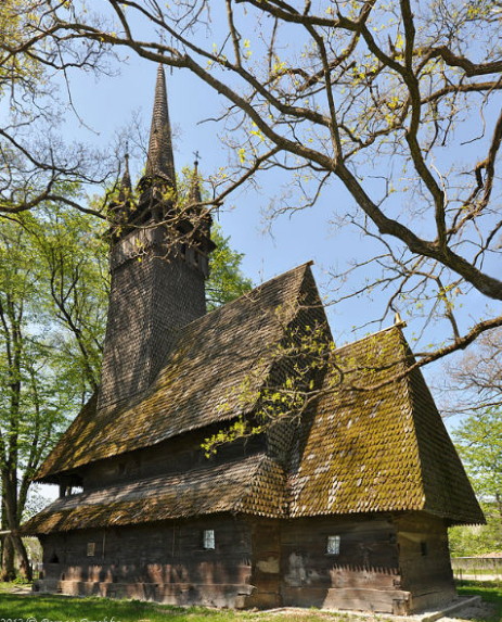 Image -- The gothic wooden Church of Saint Parasceve (1643) in the village of Krainykovo, Transcarpathia.