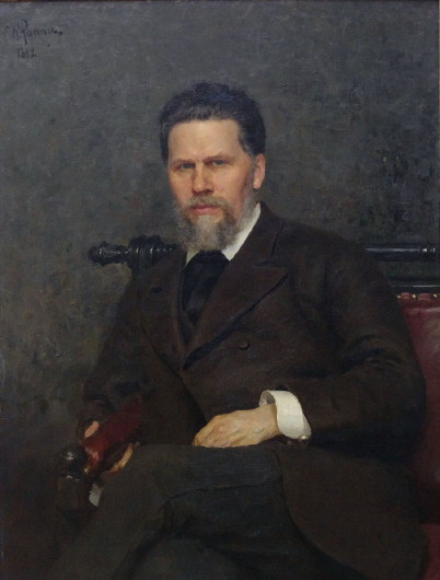 Image -- Ilia Repin: portrait of Ivan Kramskoi (1882).