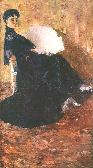Image -- Fedir Krychevsky: A Woman with a Fan (1908-1909).