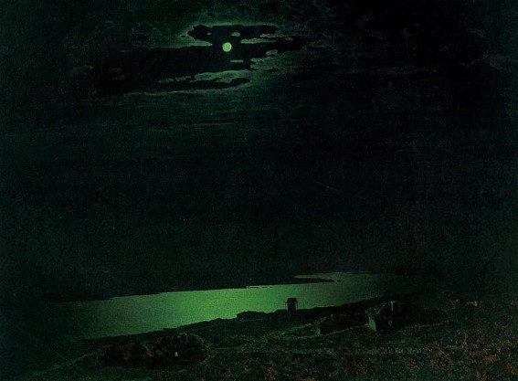 Image -- Arkhyp Kuindzhi: Night on the Dnieper (1880).