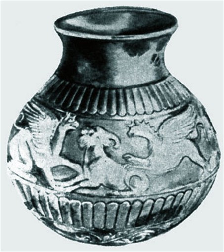 Image -- A Scythian silver vase from the Kul Oba kurhan.