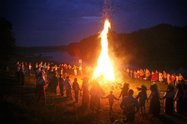 Image -- Kupalo festival bonfire rituals.