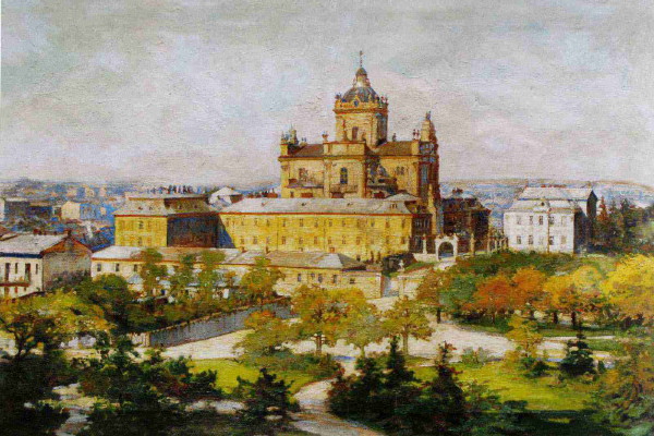 Image -- Osyp Kurylas: View of St Georges Cathedral in Lviv.
