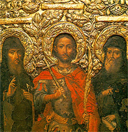 Image -- Fragment of the iconostasis of the underground Varlaam Church in the Near Caves of the Kyivan Cave Monastery.