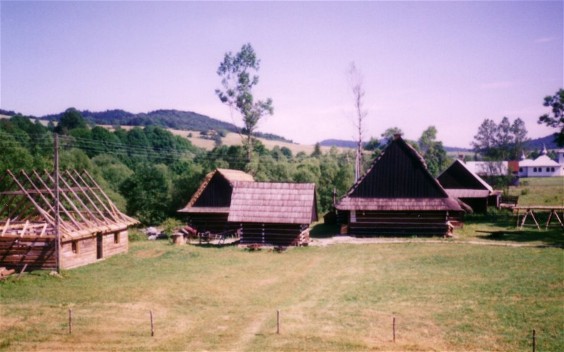 Image -- Lemko houses in the Lemko Open-Air Museum in Zyndranova in the Lemko region.