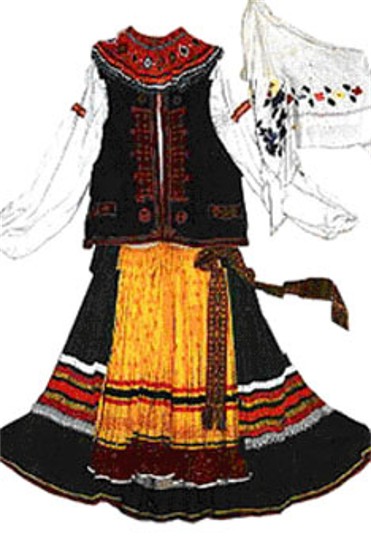 Image -- Lemko woman's folk dress.