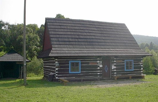 Image -- A Lemko house in the Lemko Open-Air Museum in Zyndranova in the Lemko region.