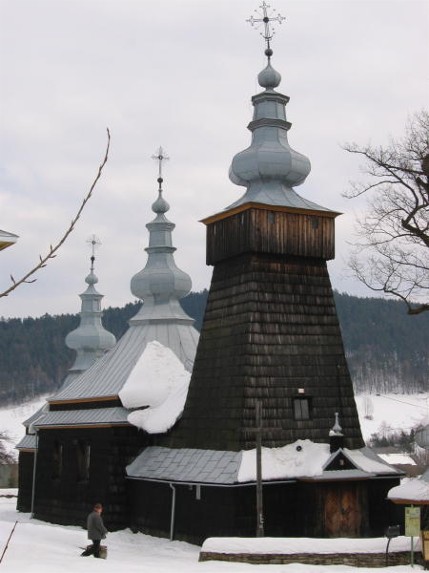 Image -- SS Kosma and Damian Greek-Catholic church in the village of Berest in the Lemko region.
