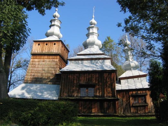 Image -- SS Kosma and Damian Greek-Catholic church in the village of Krempna in the Lemko region.