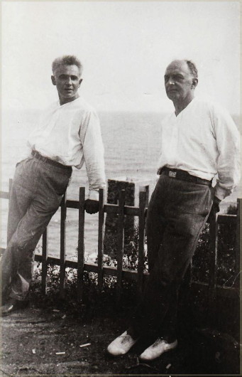 Image -- Les Kurbas and Vadym Meller (Odesa, 1927).