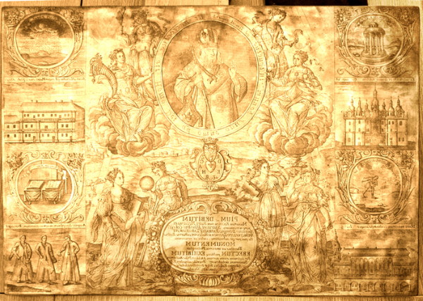 Image -- The plate for Hryhorii K. Levytsky: Thesis in Honour of Rafail Zaborovsky (1739).