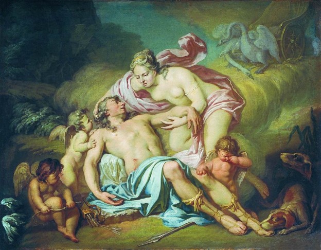 Image -- Antin Losenko: Death of Adonis (1764).