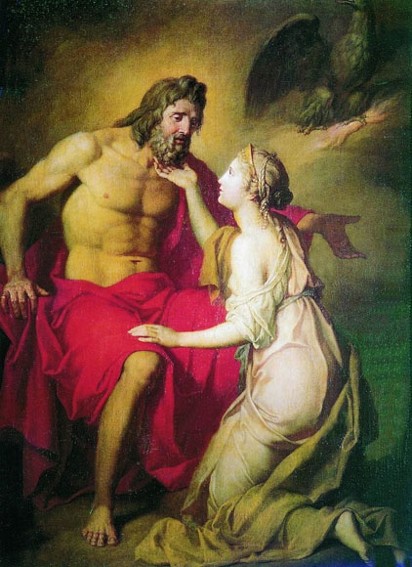 Image -- Antin Losenko: Zeus and Themis (1769).