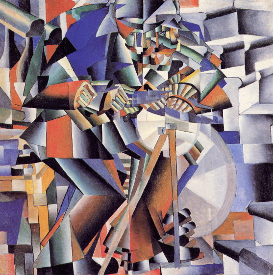 Image -- Kazimir Malevich: The Knife Grinder (1912-13).