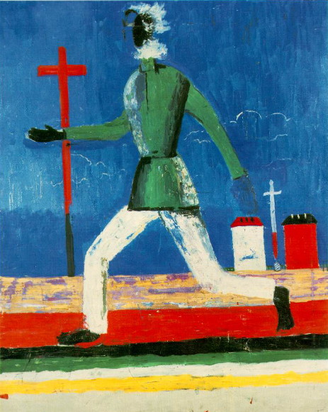 Image -- Kazimir Malevich: Man Running with Sword (1932).