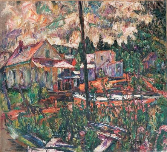Image -- Abram Manevich: Landscape with Houses.