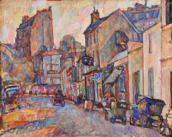 Image -- Abram Manevich: Old Street Scene.
