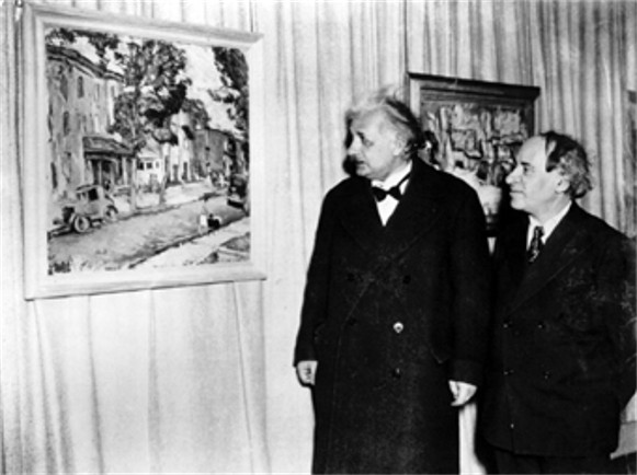 Image -- Abram Manevich with Albert Einstein.