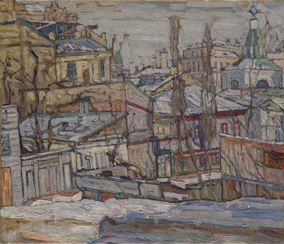 Image -- Abram Manevich: A View of Kyiv (1910).