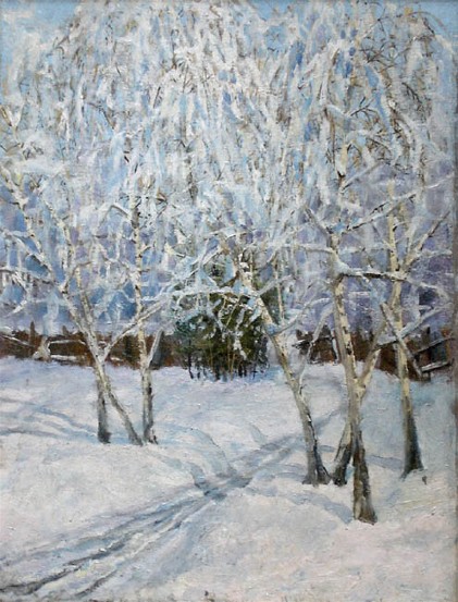 Image -- Abram Manevich: Winter Landscape: Outskirts of Kyiv (1908).