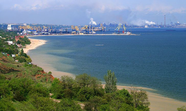 Image -- A view of the port of Mariupol.