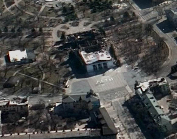 Image -- The Mariupol theater (after Russian bombing in March 2022).