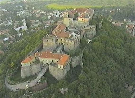 Image -- Aerial view of the Mukachevo castle.