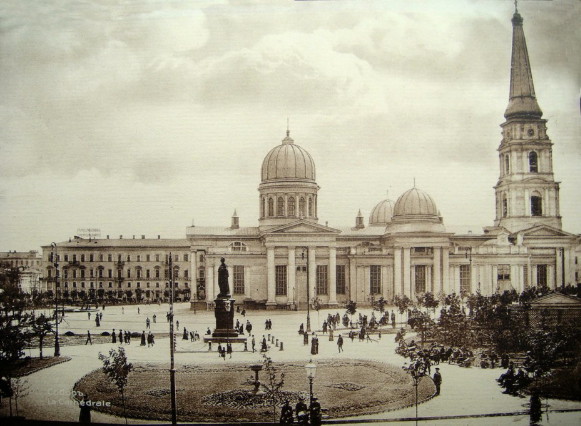 Image -- Odesa: The Transfiguration Cathedral (19th-century view).