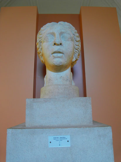 Image -- The head of Hera sculpture from Olbia at the Odesa Archeological Museum.