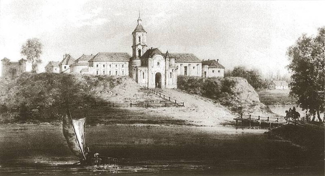 Image -- A view of the Olyka castle on 19th-century engraving by Napoleon Orda.
