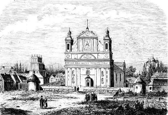Image -- A view of Olyka on 19th-century engraving.