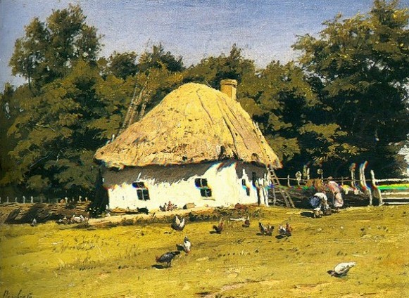 Image -- Volodymyr Orlovsky: Village House (1875).