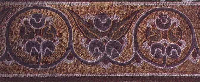 Image -- Ornament: Geometric and floral motifs (11th century) of the mosaic in the central apse of the Saint Sophia Cathedral in Kyiv.