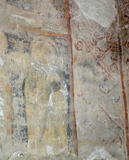 Image -- Frescos in Saint Michael's Church (aka Yurii's Temple) in Oster (built in 1098).