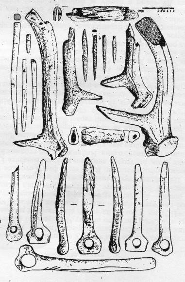 Image -- Paleolithic primitive musical instruments, excavated in Molodove, Chernivtsi oblast.