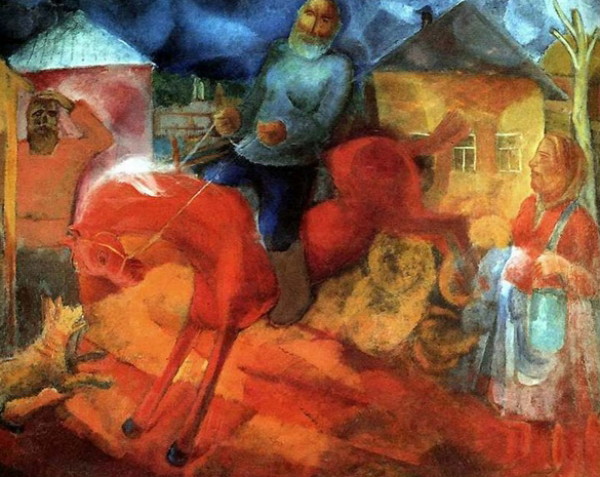 Image -- Viktor Palmov: Breaking the Horse (1927).