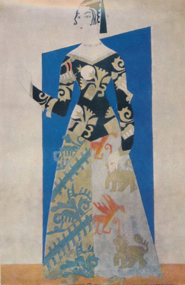 Image -- Anatol Petrytsky: Donna Anna (costume) for Lesia Ukrainka's play The Stone Host (1921).