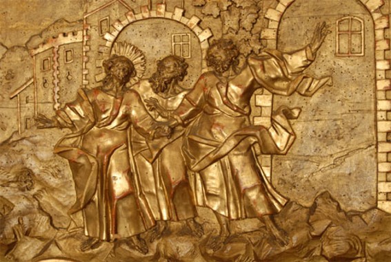 Image -- Johann Pinzel: altar woodcut (fragment) (Ternopil Art Museum).