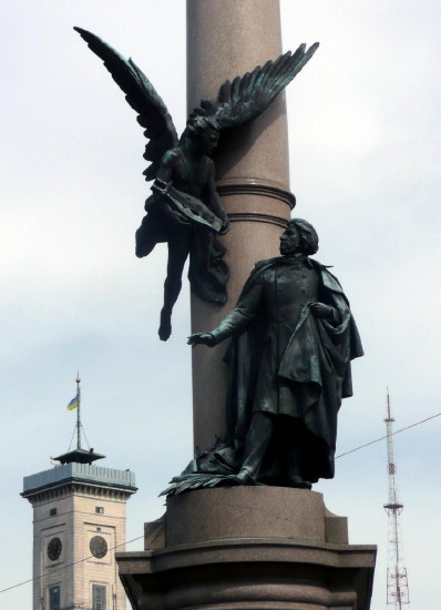 Image -- Adam Mickiewicz monument Lviv (designed by Antin Popel and Mykhailo Parashchuk).