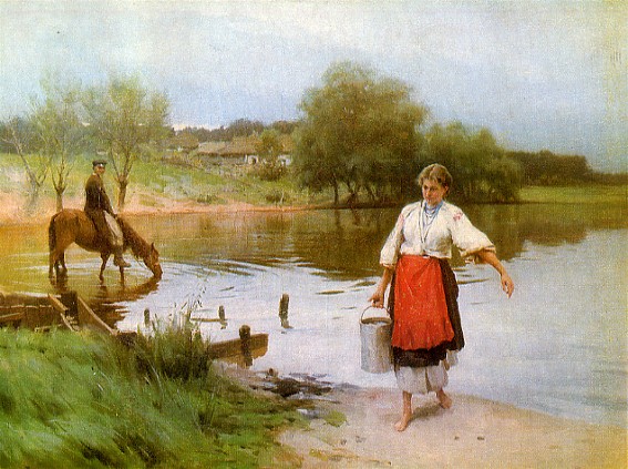 Image -- Mykola Pymonenko: At the River.