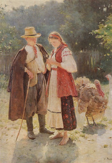 Image -- Mykola Pymonenko: Idyll (1908)
