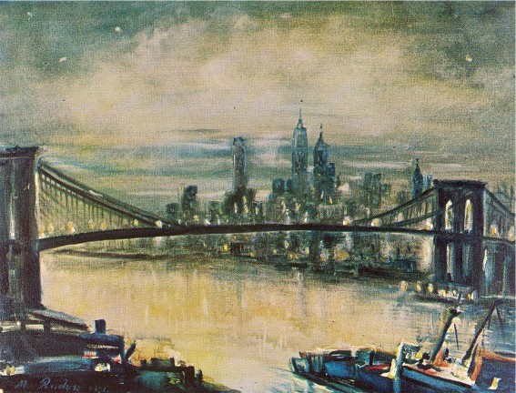 Image -- Myroslav Radysh: Brooklyn Bridge (1951).