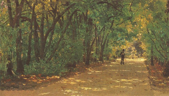 Image -- Ilia Repin: An Avenue in the Kachanivka Park (1880).