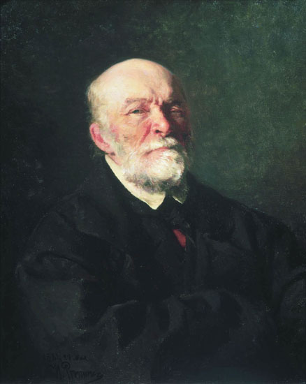 Image -- Ilia Repin's portrait of Nikolai Pirogov (1881).