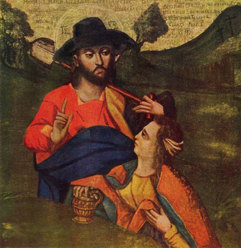Image -- Ivan Rutkovych: Christ Appearing to Mary Magdalene (Volnytsia Derevlianska iconostasis).