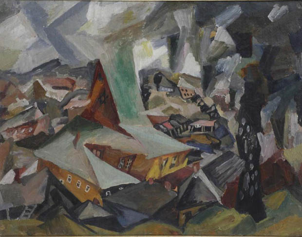 Image - Issachar Ber Ryback: Shtetl after a Pogrom (1917)