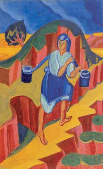 Image -- Yevhen Sahaidachny: Going for Water (early 1920s).