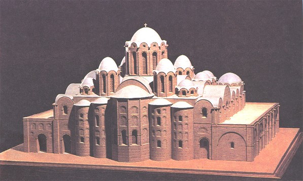 Image -- A reconstruction model of the original form of the Saint Sophia Cathedral in Kyiv.