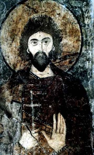 Image -- Saint Sophia Cathedral frescos: Saint Adrian.