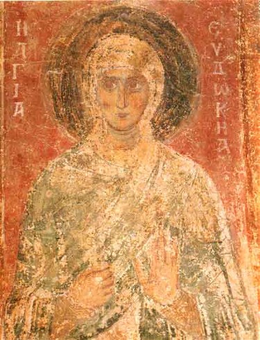Image -- Saint Sophia Cathedral frescos: Saint Eudochia.